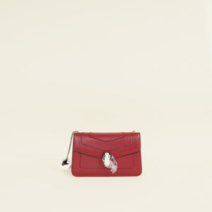Bvlgari Red Serpenti Forever Flap Crossbody Bag