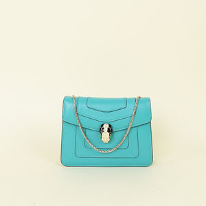Bvlgari Turquoise Blue Serpenti Forever Shoulder Bag