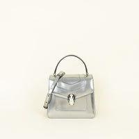 Bvlgari Metallic Silver Serpenti Forever Top Handle Bag