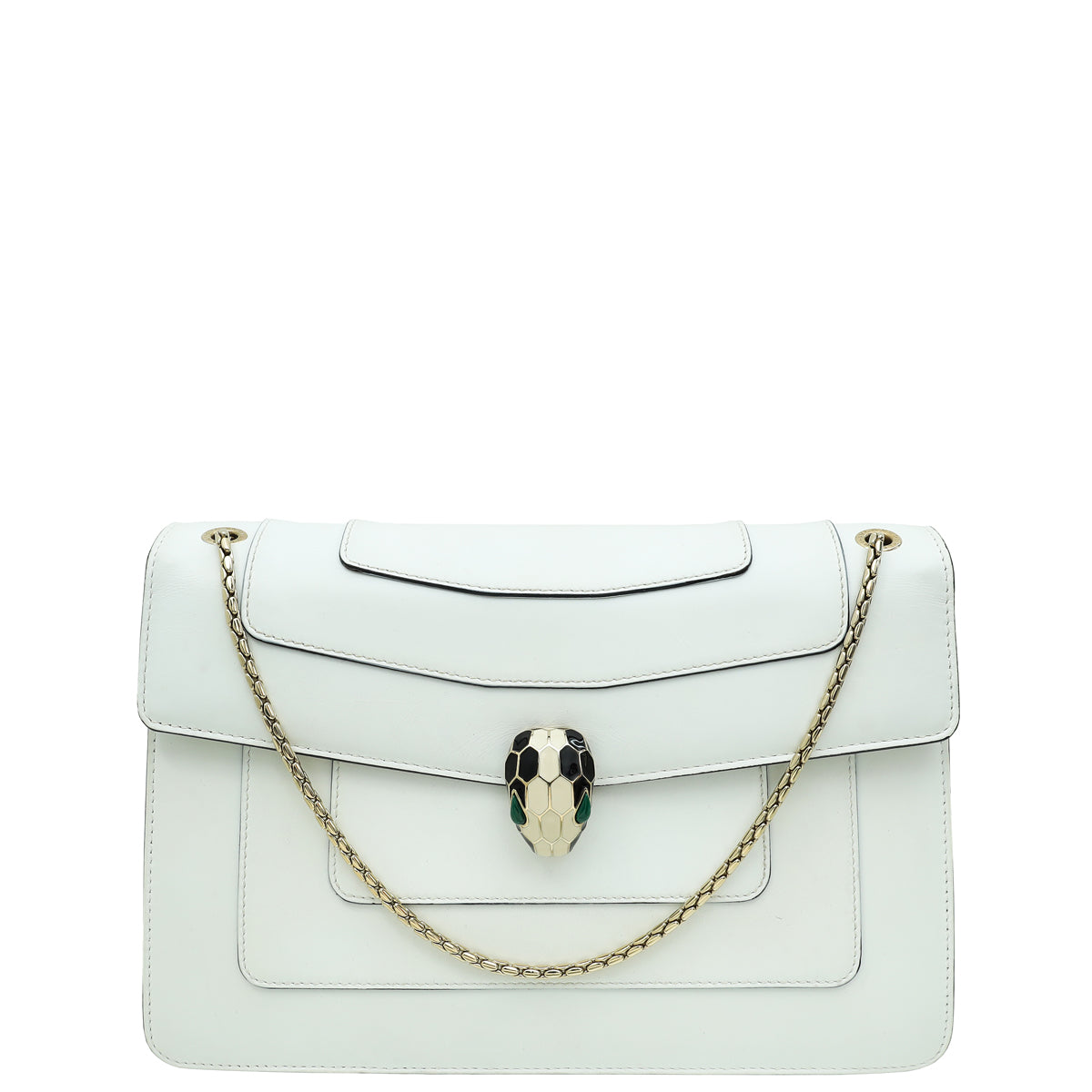 Bvlgari White Serpenti Forever Medium Shoulder Bag-Bvlgari-THE CLOSET