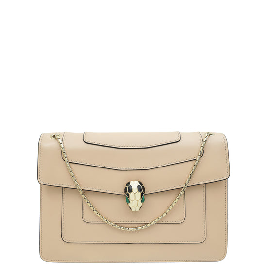 Bvlgari Beige Serpenti Forever Shoulder Bag