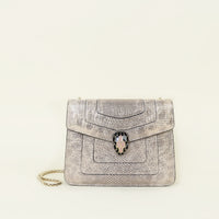 Bvlgari Metallic Milky Opal Serpenti Forever Shoulder Bag