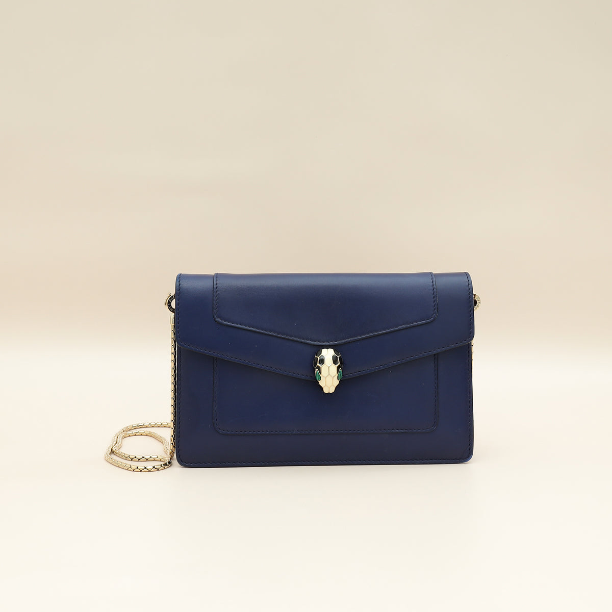 Bvlgari Navy Blue Serpenti Forever Chain Pochette-Bvlgari-THE CLOSET