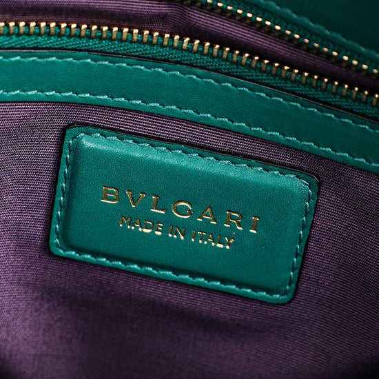 Bvlgari Green Serpenti Forever Flap Medium Shoulder Bag