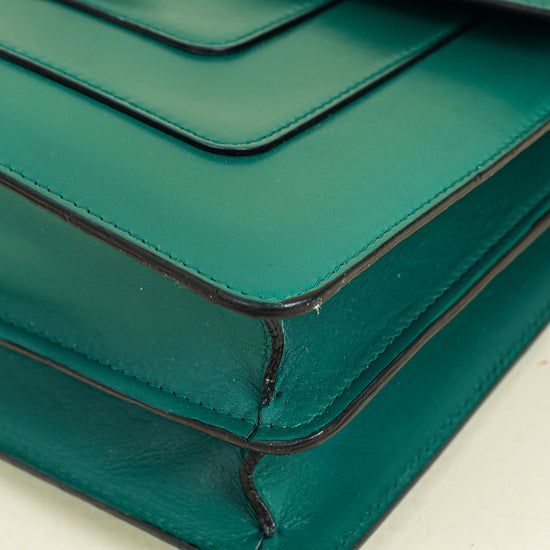 Bvlgari Green Serpenti Forever Flap Medium Shoulder Bag