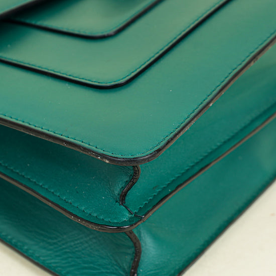 Bvlgari Green Serpenti Forever Flap Medium Shoulder Bag