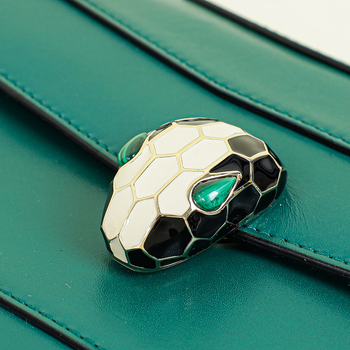 Bvlgari Green Serpenti Forever Flap Medium Shoulder Bag