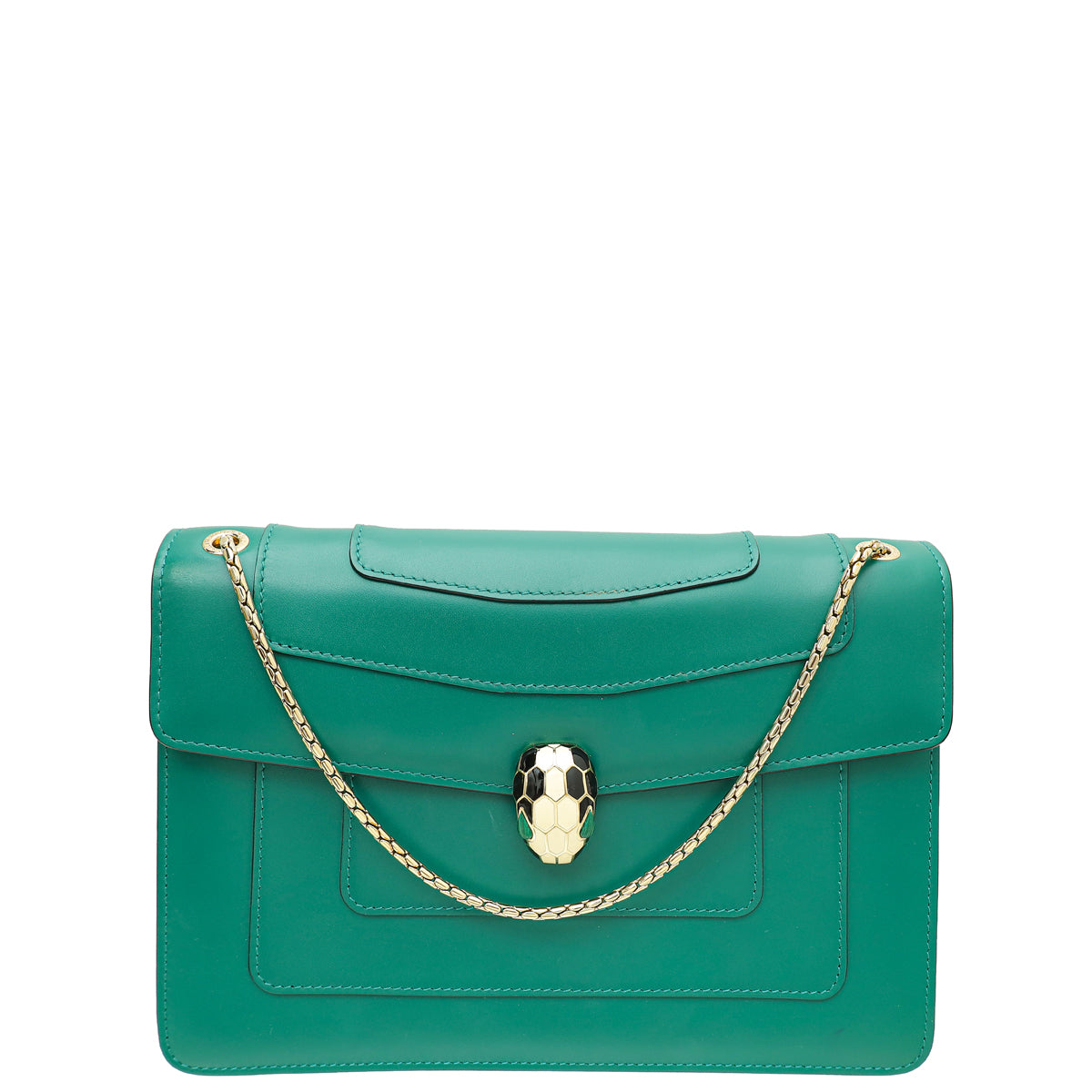 Bvlgari Emerald Green Serpenti Forever Medium Shoulder Bag-Bvlgari-THE CLOSET