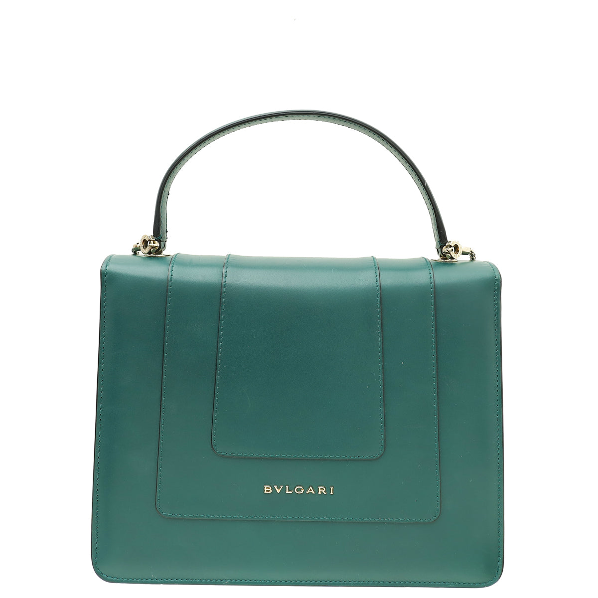 Bvlgari Forest Emerald Serpenti Forever Flap Medium Top Handle Shoulder Bag