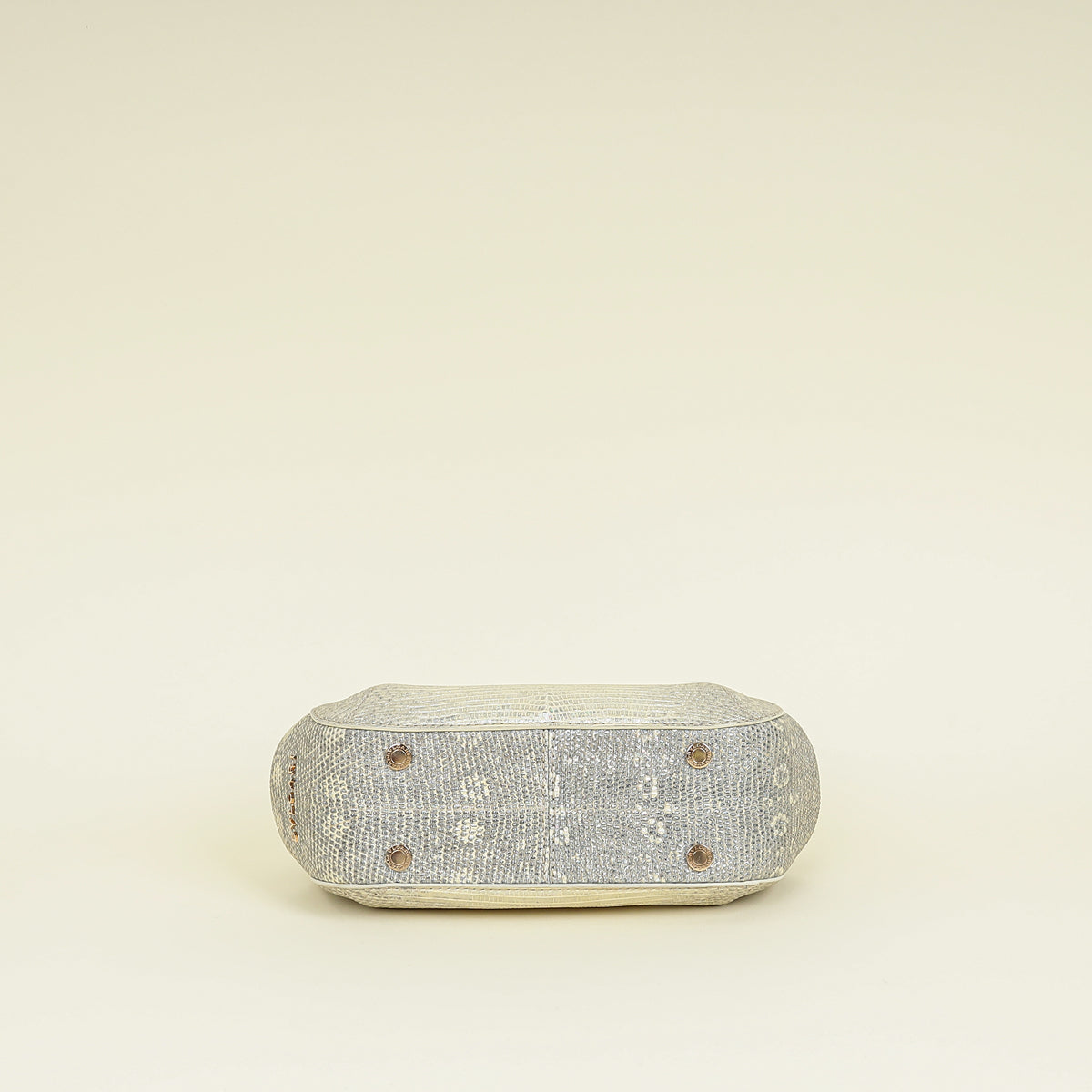 Bvlgari Metallic Ombre Gray Beige Iridescent Shiny Lizard Bag