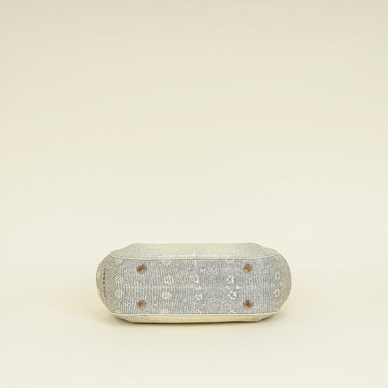 Bvlgari Metallic Ombre Gray Beige Iridescent Shiny Lizard Bag