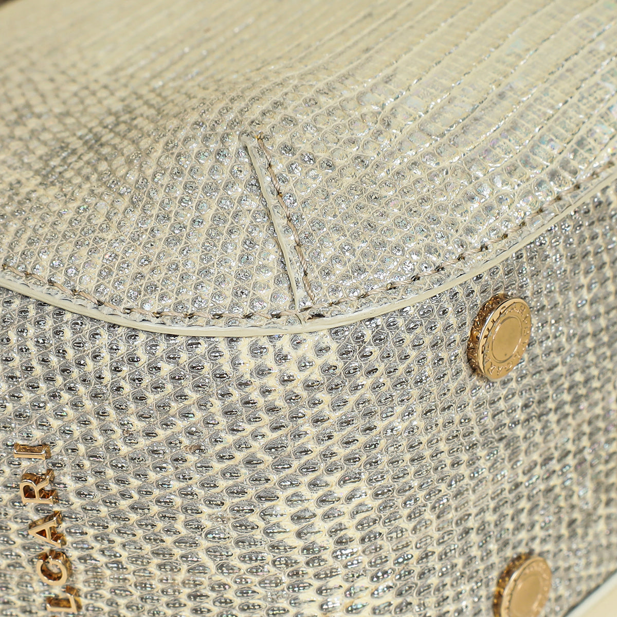 Bvlgari Metallic Ombre Gray Beige Iridescent Shiny Lizard Bag