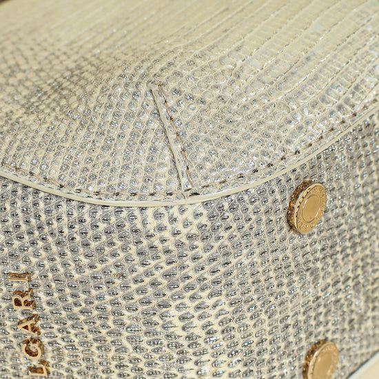 Bvlgari Metallic Ombre Gray Beige Iridescent Shiny Lizard Bag