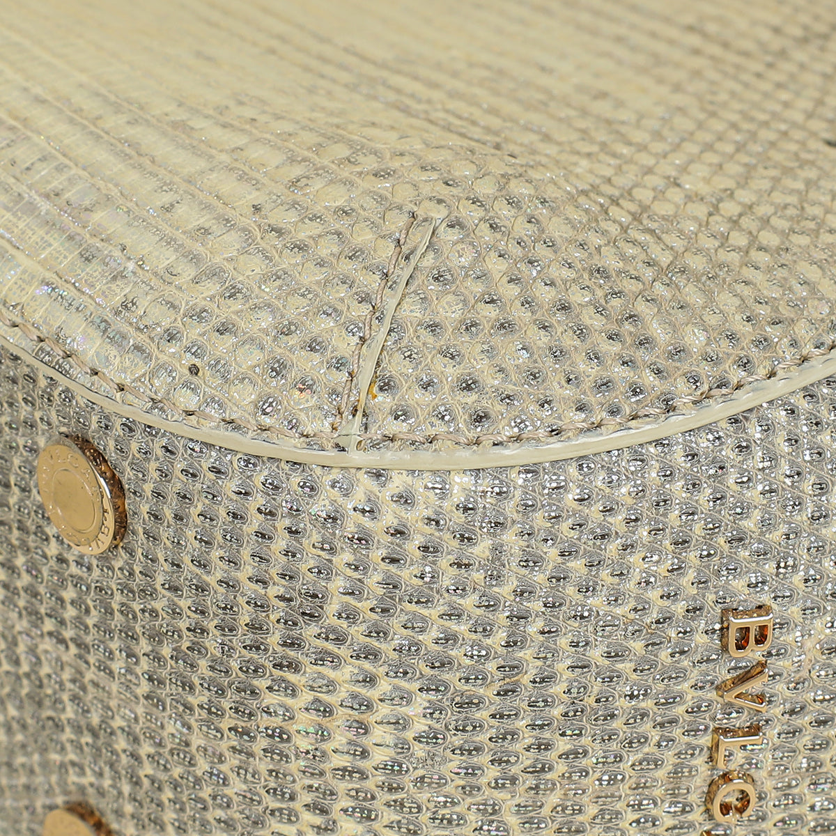 Bvlgari Metallic Ombre Gray Beige Iridescent Shiny Lizard Bag