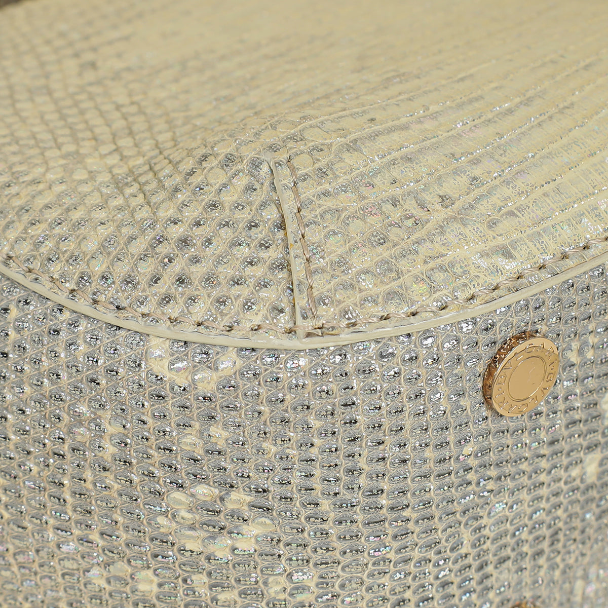 Bvlgari Metallic Ombre Gray Beige Iridescent Shiny Lizard Bag