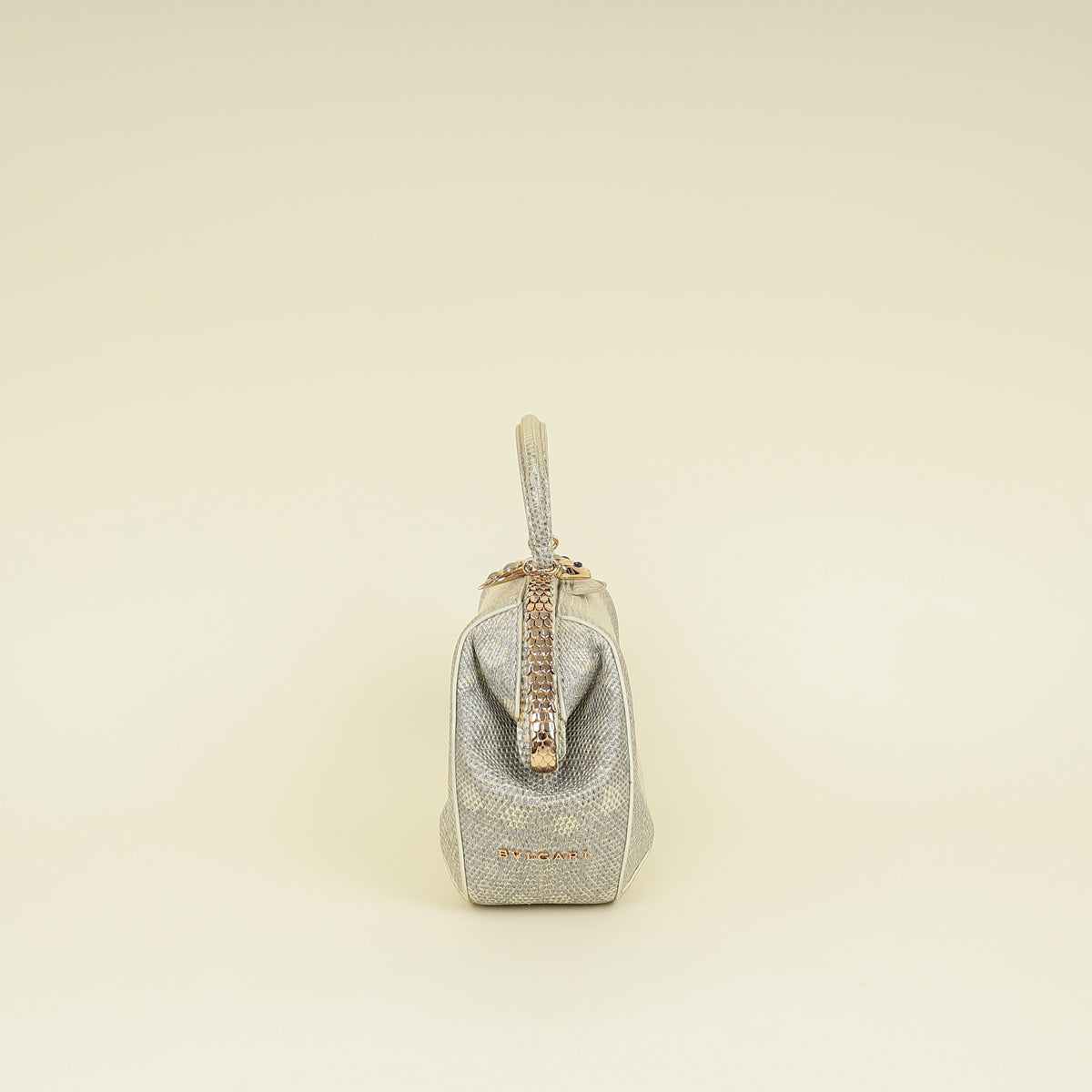 Bvlgari Metallic Ombre Gray Beige Iridescent Shiny Lizard Bag