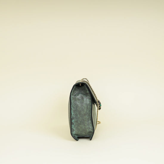 Bvlgari Green Serpenti Forever Karung Shoulder Bag