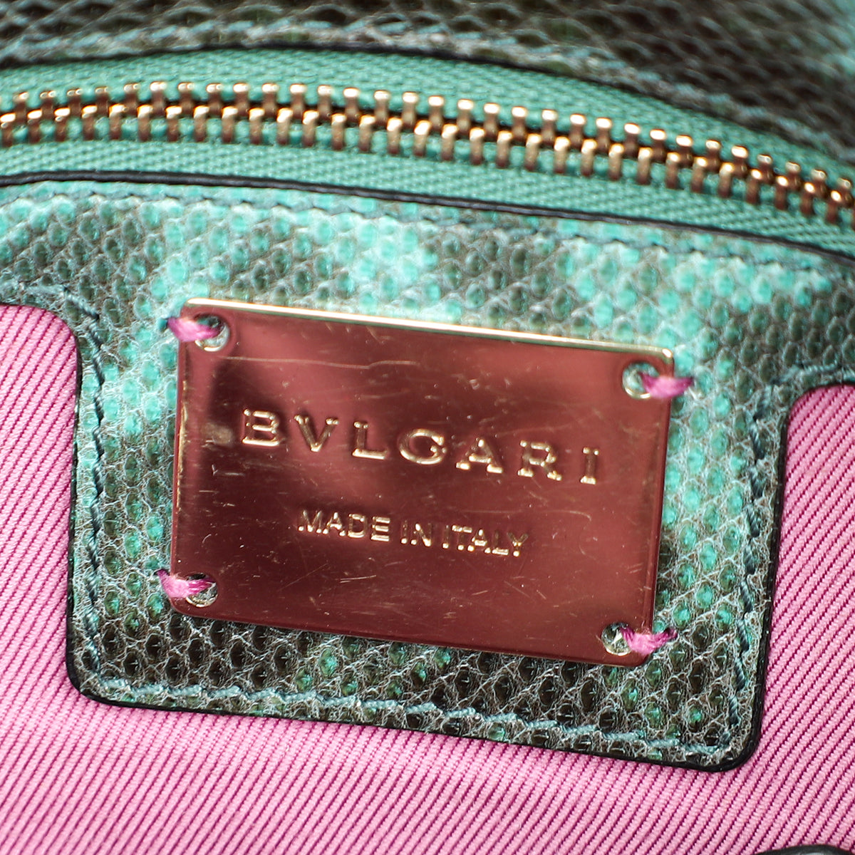 Bvlgari Green Serpenti Forever Karung Shoulder Bag