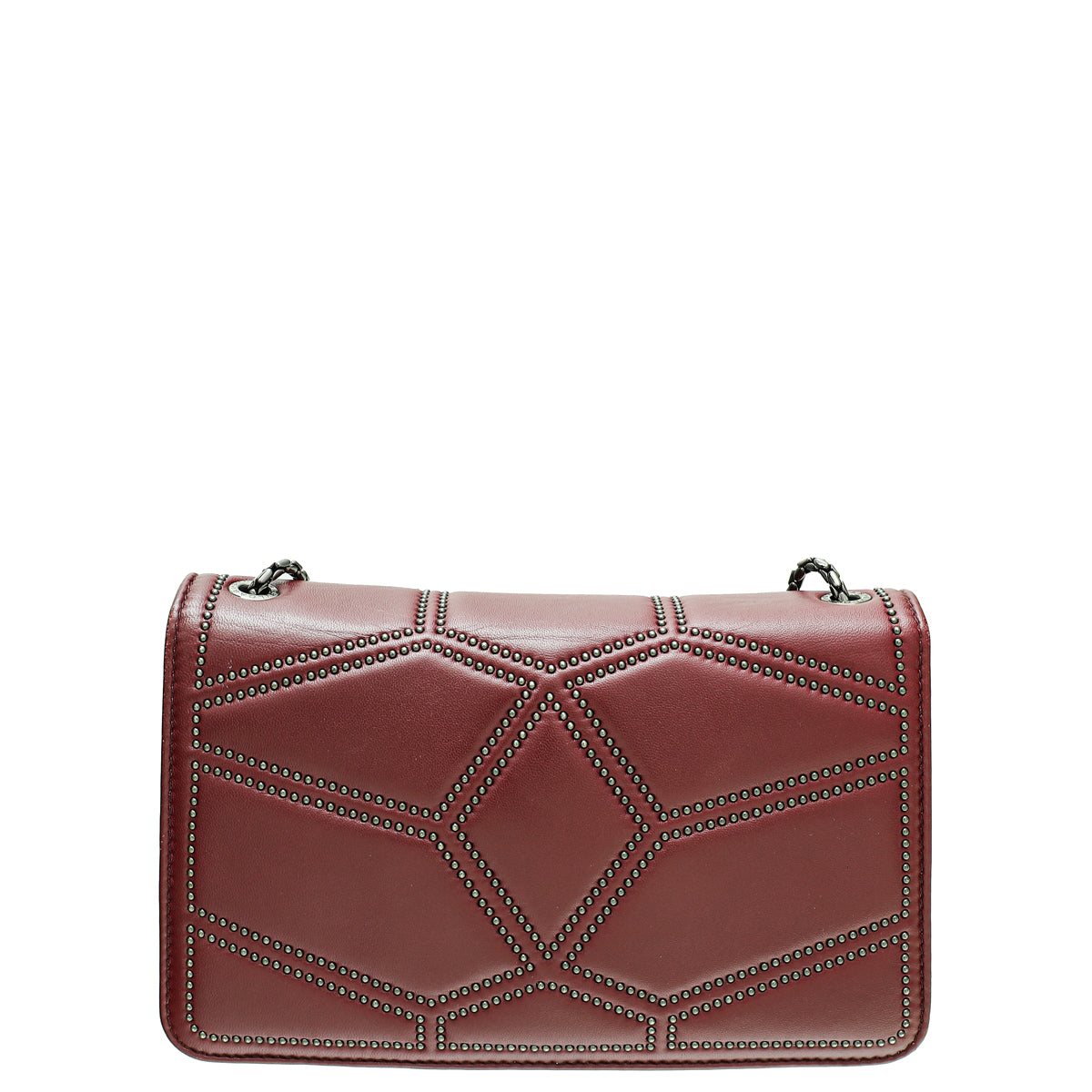 Bvlgari Burgundy Serpenti Forever Studded Small Shoulder Bag-Bvlgari-THE CLOSET