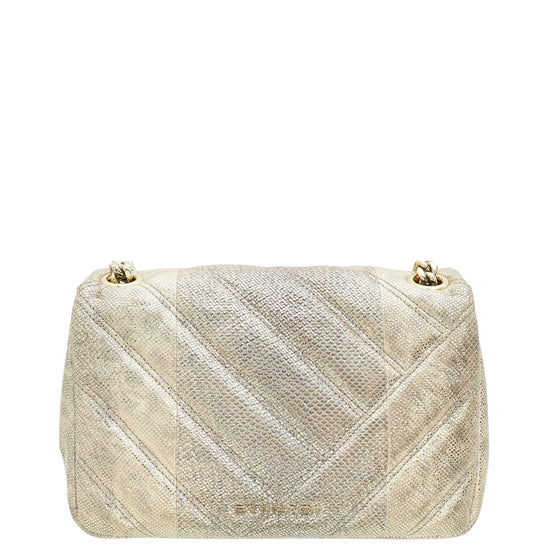 Bvlgari Metallic Milky Opal Serpenti Cabochon Shoulder Bag