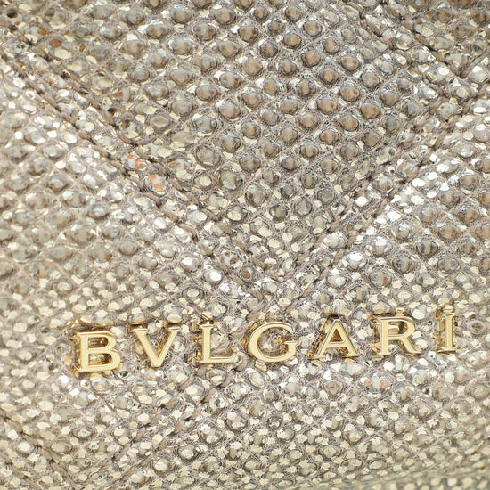 Bvlgari Metallic Milky Opal Serpenti Cabochon Shoulder Bag