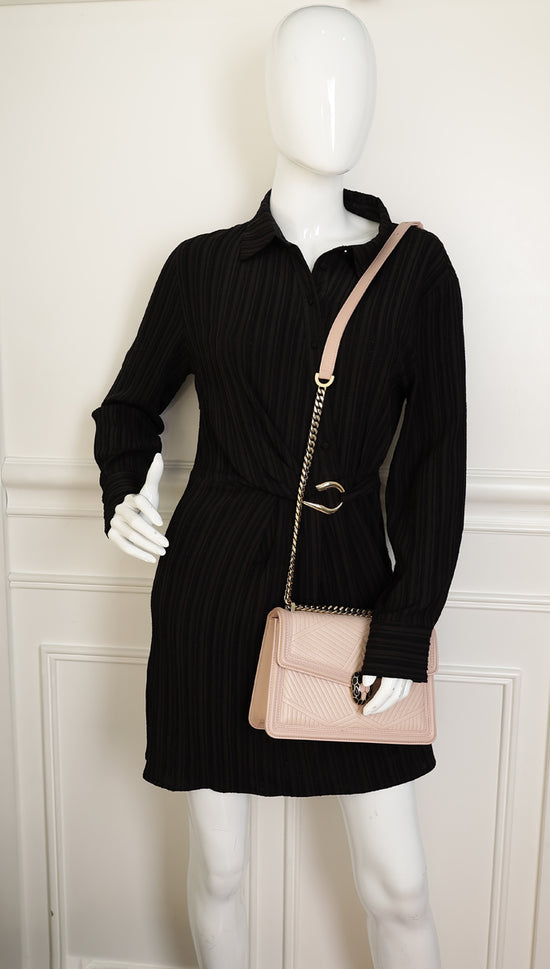 Bvlgari Crystal Rose Serpenti Forever Diamond Blast Shoulder Bag-Bvlgari-THE CLOSET