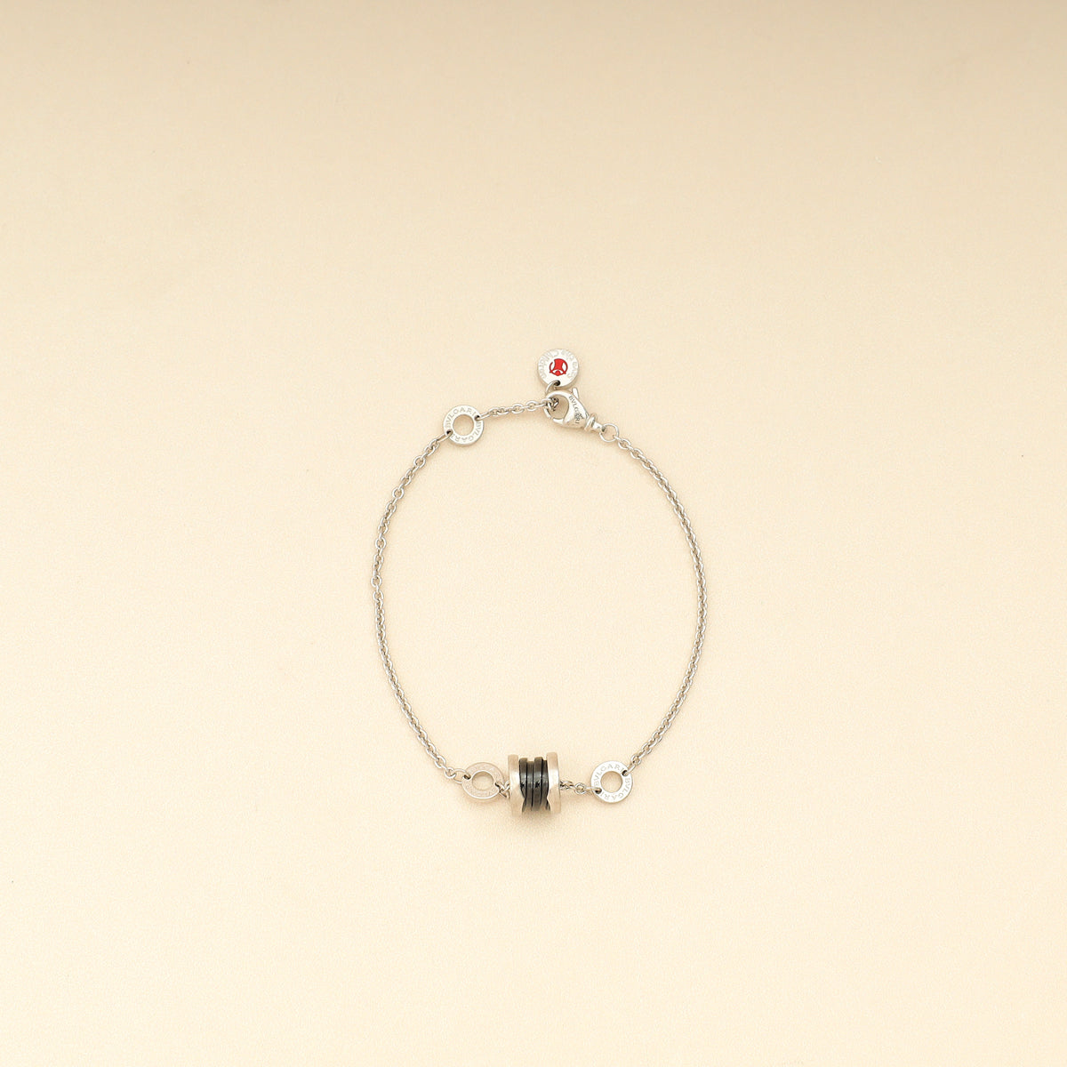 Bvlgari Sterling Silver Onyx Save The Children 18cm Bracelet-Bvlgari-THE CLOSET