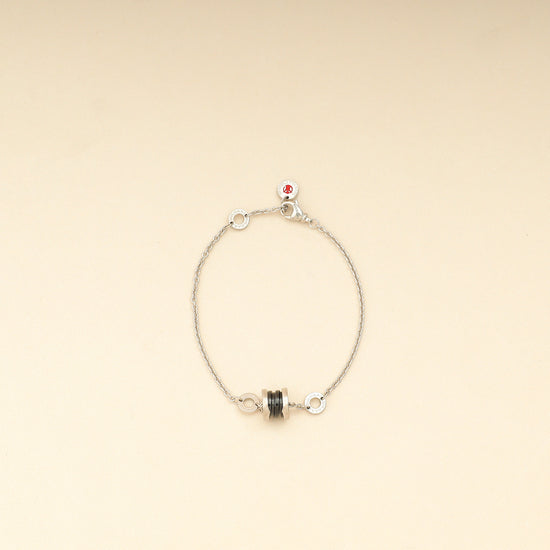 Bvlgari Sterling Silver Onyx Save The Children 18cm Bracelet-Bvlgari-THE CLOSET