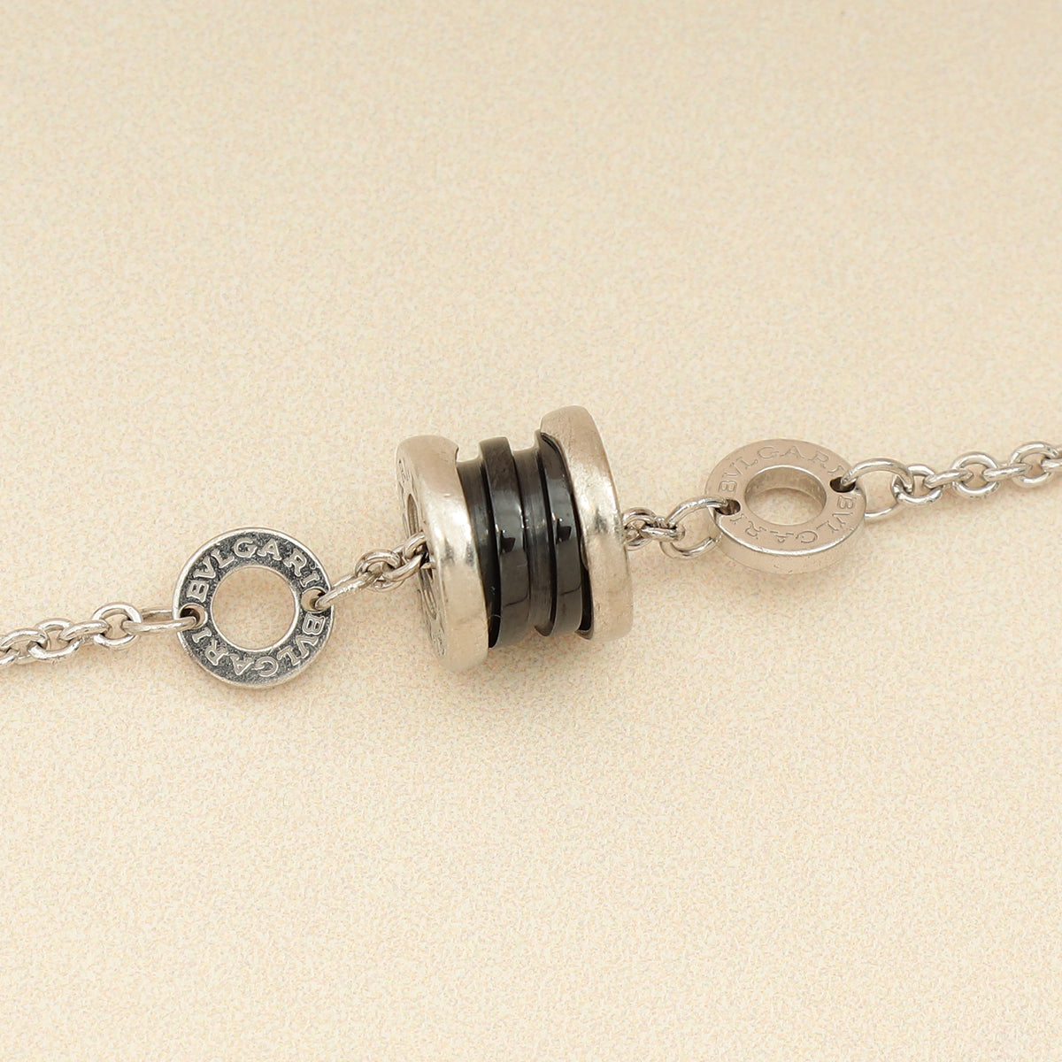 Bvlgari Sterling Silver Onyx Save The Children 18cm Bracelet-Bvlgari-THE CLOSET