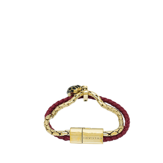 Bvlgari Serpenti Enamel Gold Tone Adjustable Cord Bracelet Bvlgari | TLC