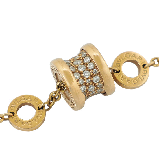 Bvlgari 18K Rose Gold Diamond B.zero1 Soft Bracelet