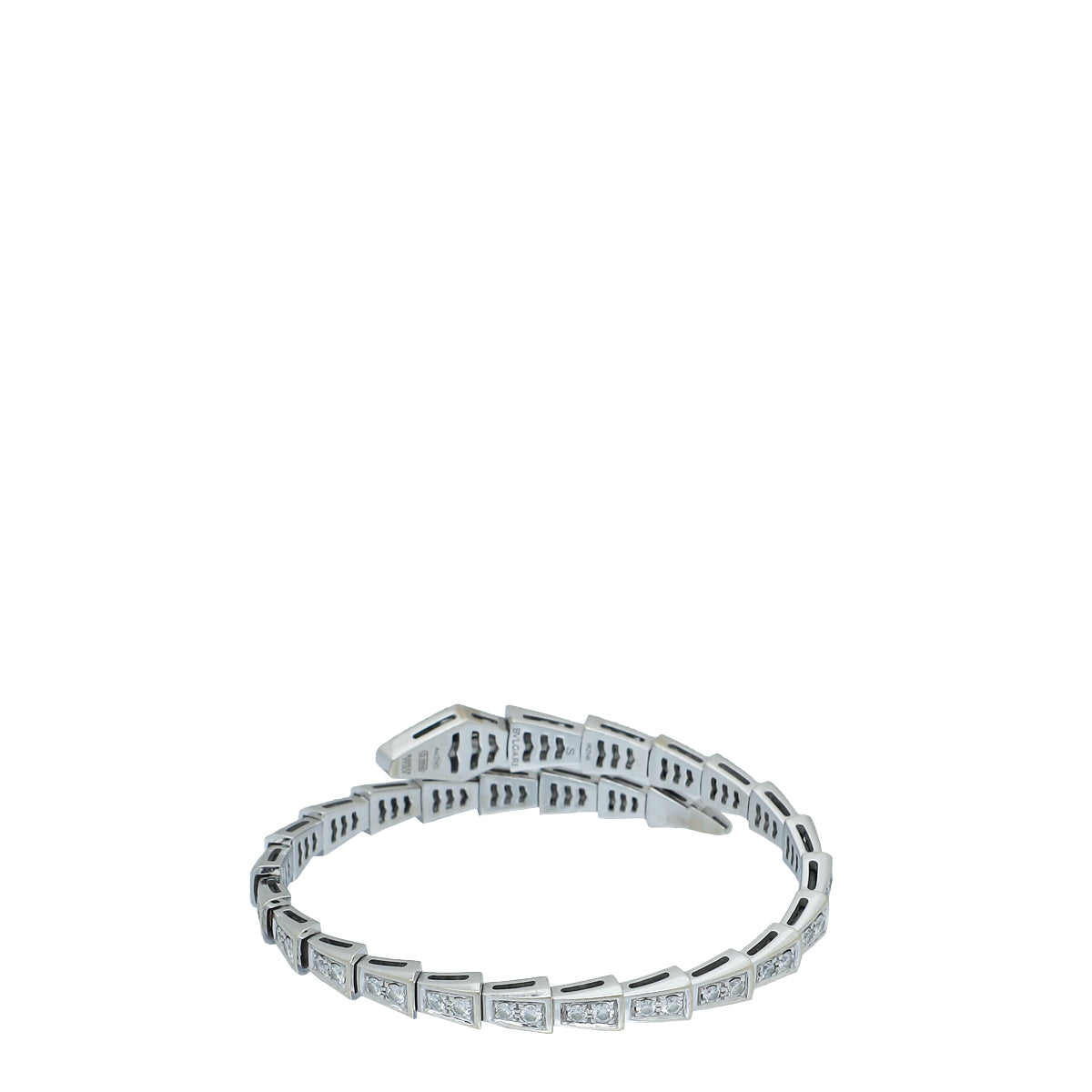 Load image into Gallery viewer, Bvlgari 18K White Gold Diamonds Serpenti Viper One-coil Slim Small Bracelet

