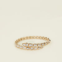 Bvlgari 18K Rose Gold Diamond Serpenti Viper One-Coil Bracelet