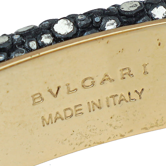 Bvlgari Black Galuchat Skin Serpenti Forever Large Bracelet