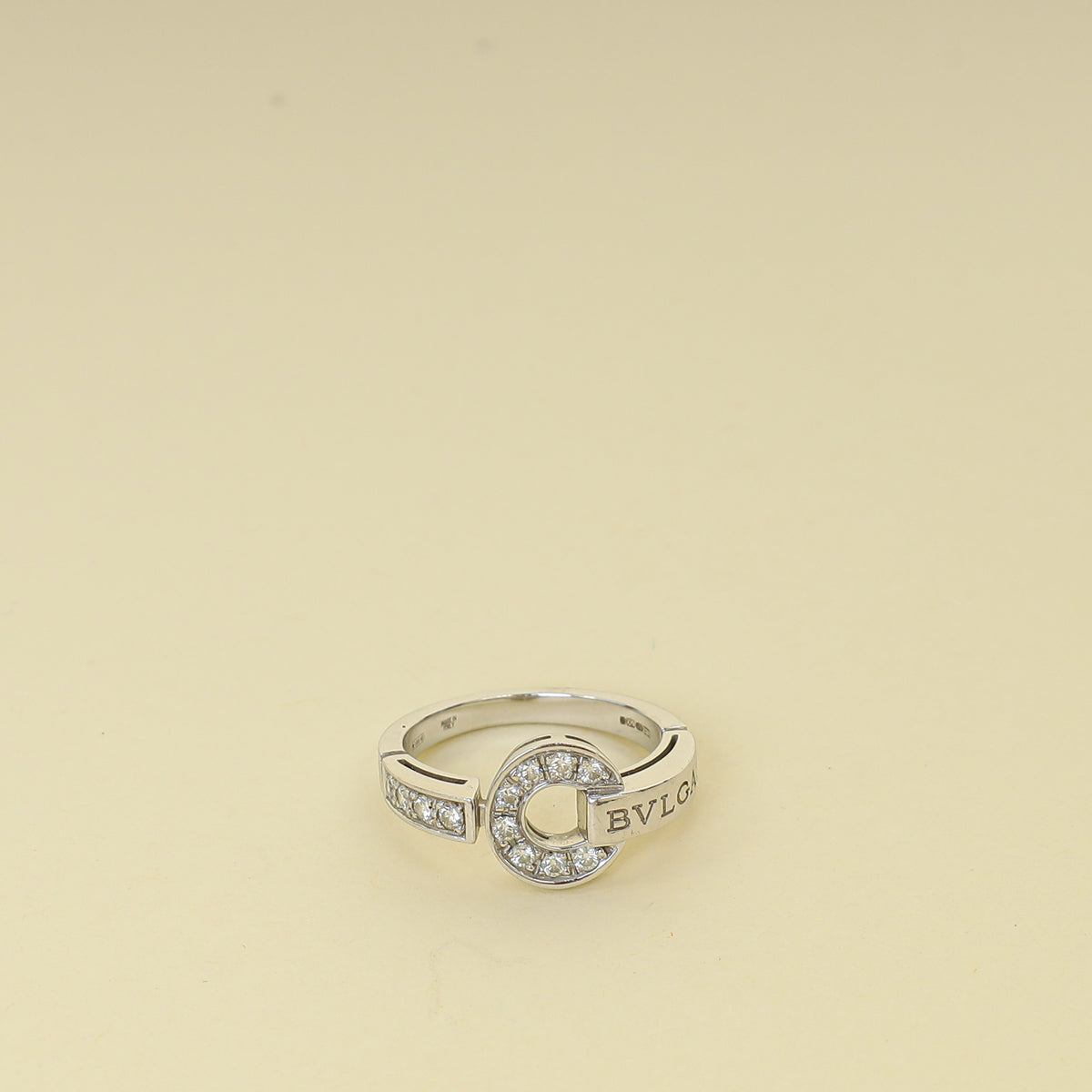 Bvlgari 18K White Gold Diamond Bvlgari Ring 52