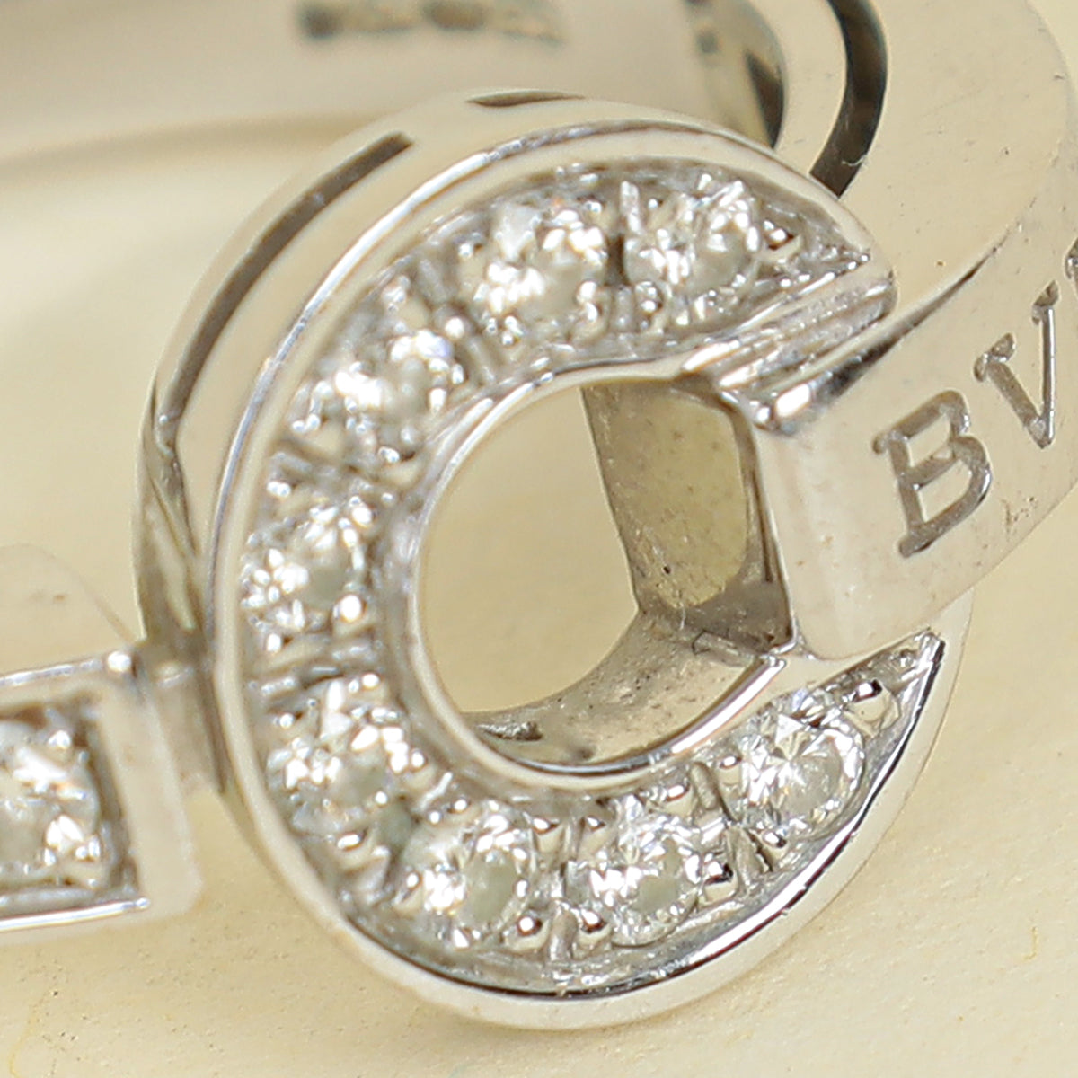 Bvlgari 18K White Gold Diamond Bvlgari Ring 52