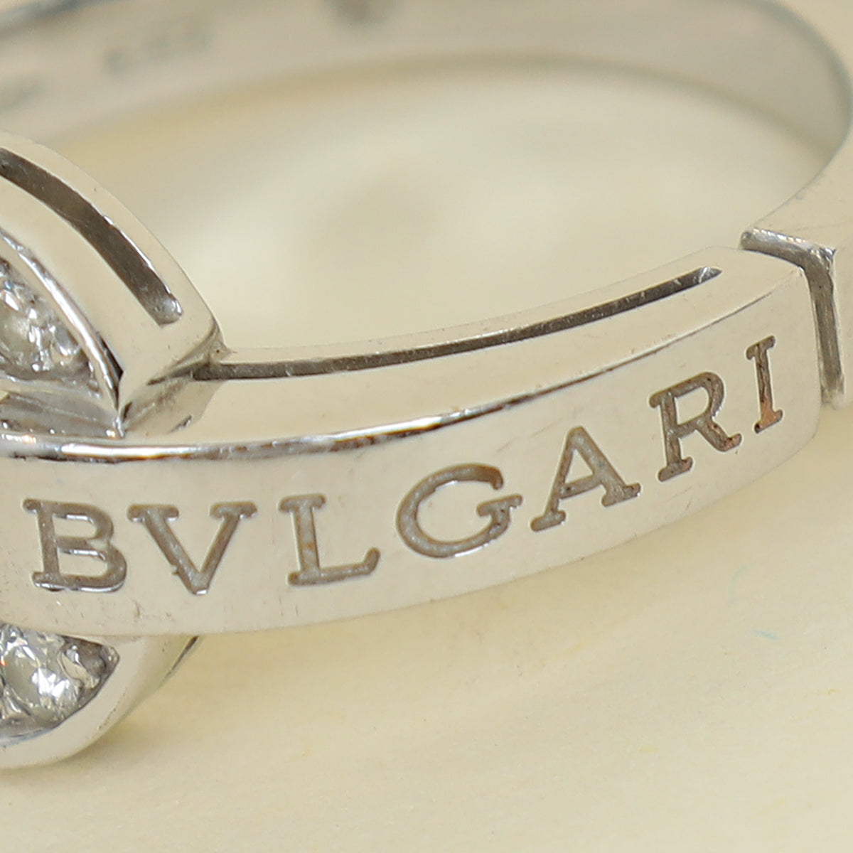 Bvlgari 18K White Gold Diamond Bvlgari Ring 52