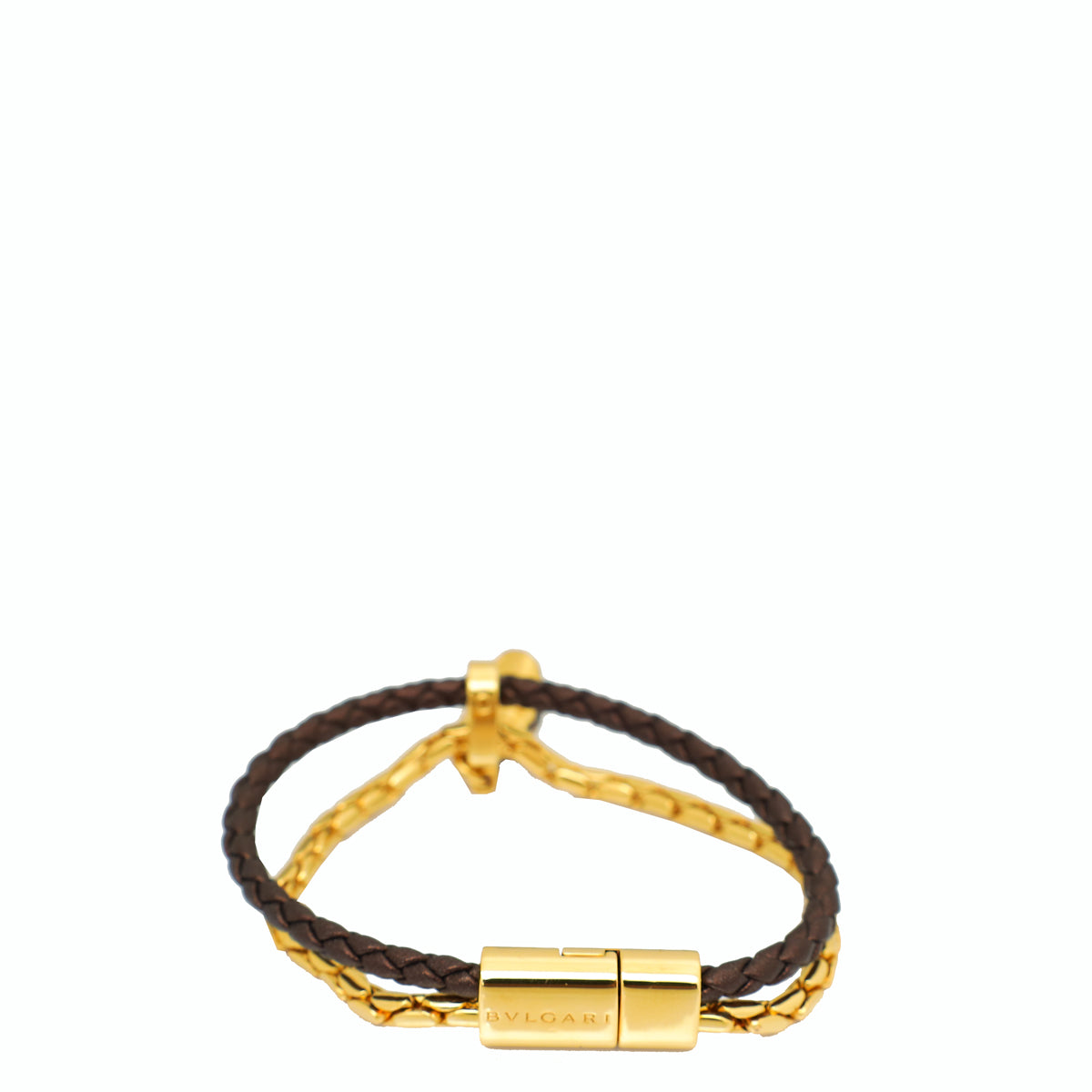 Bvlgari Metallic Chocolate Serpenti Forever Braided Chain Bracelet-Bvlgari-THE CLOSET