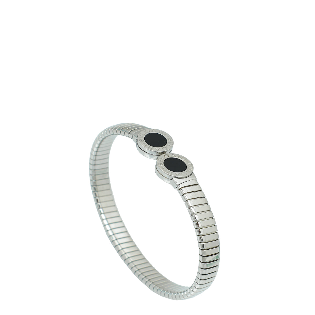 Bvlgari Steel Black Onyx Bvlgari Cuff Bracelet-Bvlgari-THE CLOSET