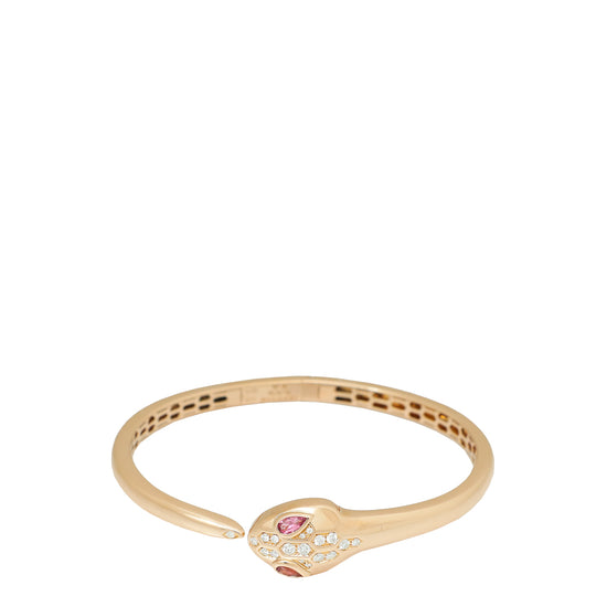 Bvlgari 18K Rose Gold Diamond Serpenti Medium Bracelet