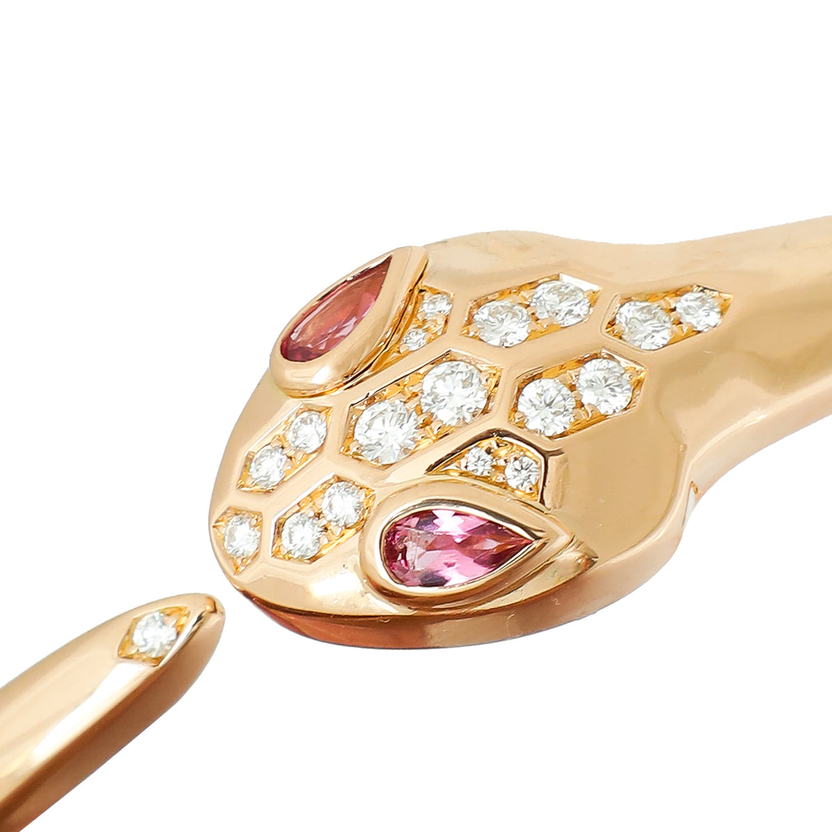 Bvlgari 18K Rose Gold Diamond Serpenti Medium Bracelet