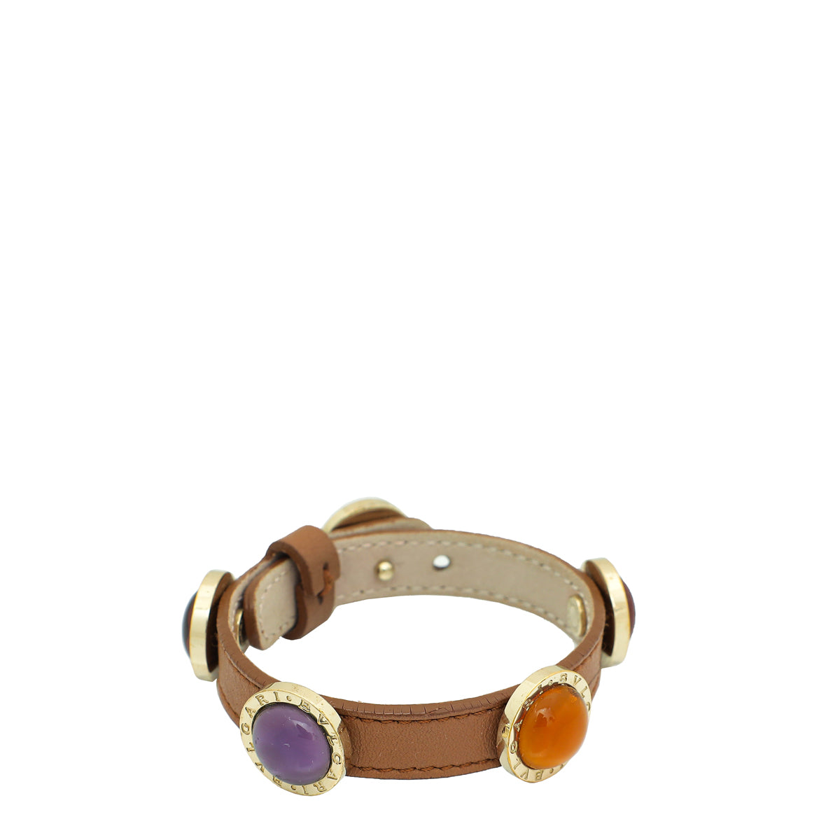 Bvlgari Brown Five Stone Wrap Bracelet