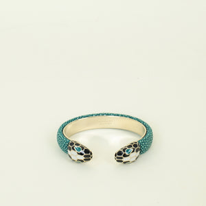 Bvlgari Emerald Green Serpenti Forever Cuff Bracelet