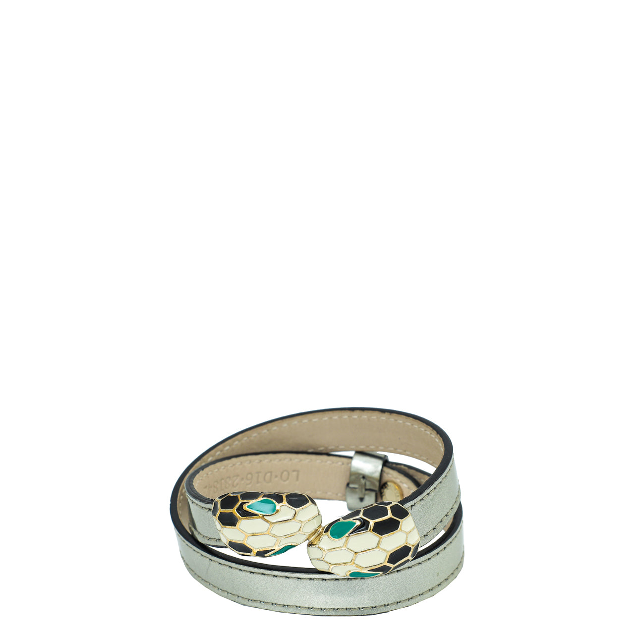 Bvlgari Metallic Silver Serpenti Forever Double Coil Bracelet-Bvlgari-THE CLOSET