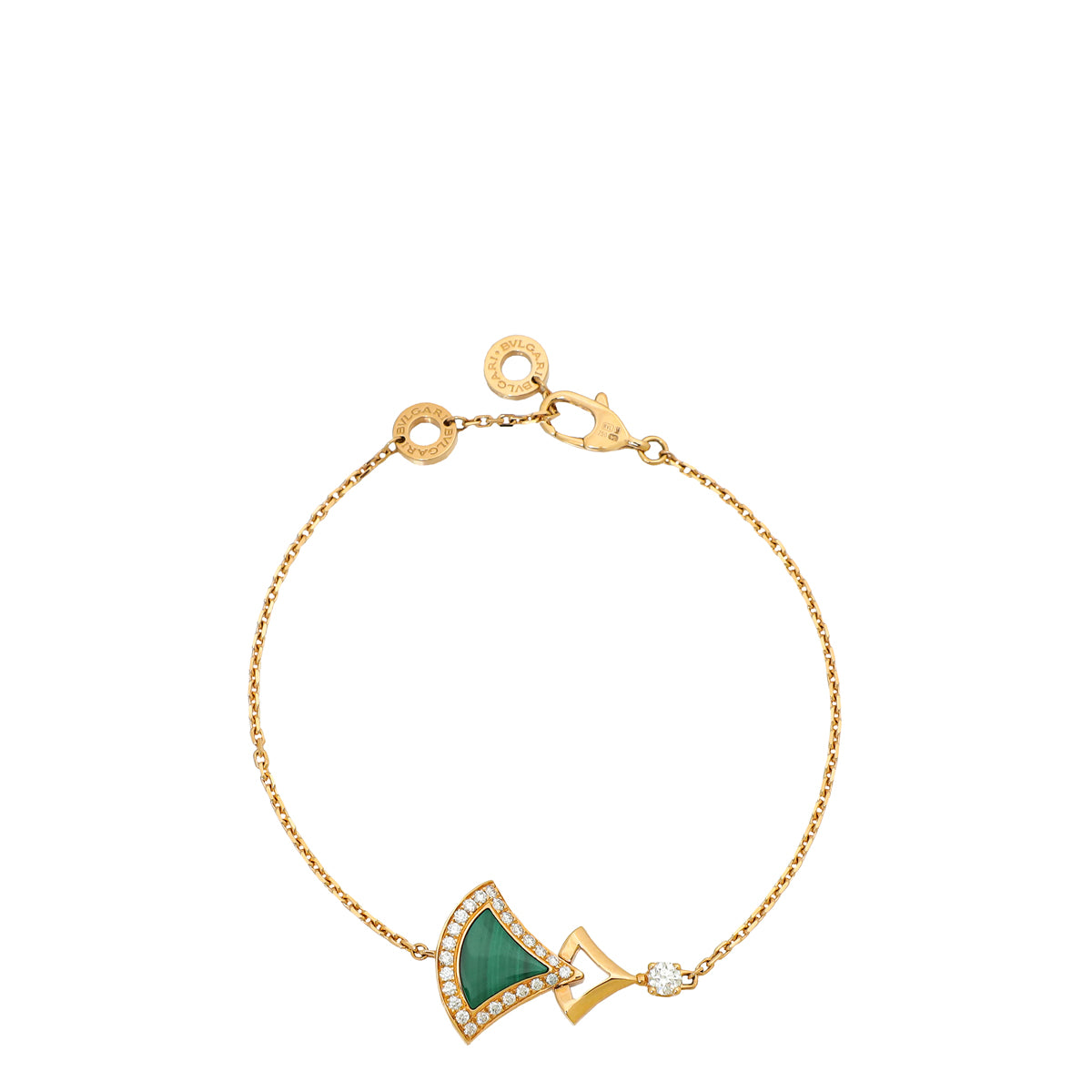 Bvlgari 18K Rose Gold Diamond Malachite Diva's Dream Bracelet-Bvlgari-THE CLOSET