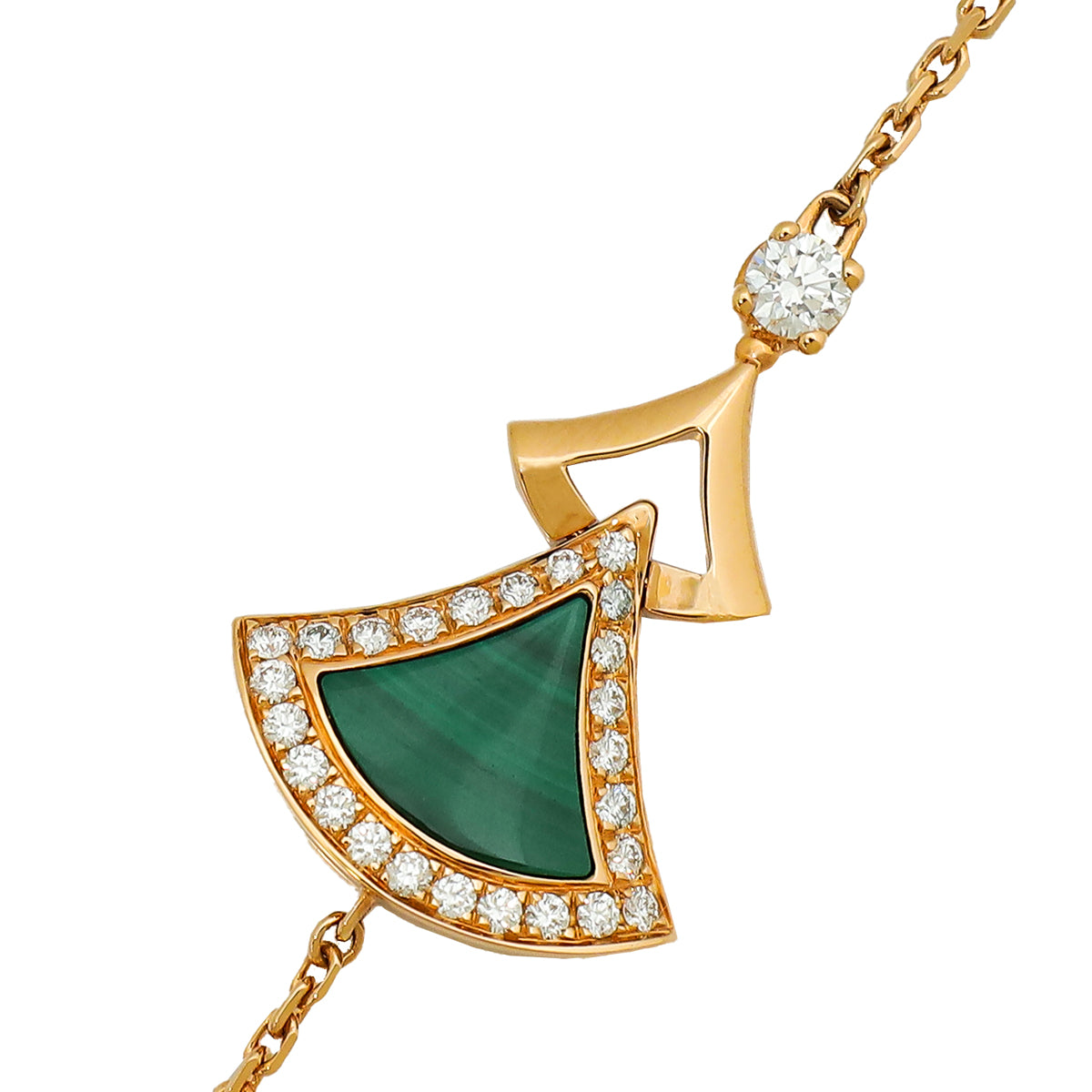 Bvlgari 18K Rose Gold Diamond Malachite Diva's Dream Bracelet-Bvlgari-THE CLOSET