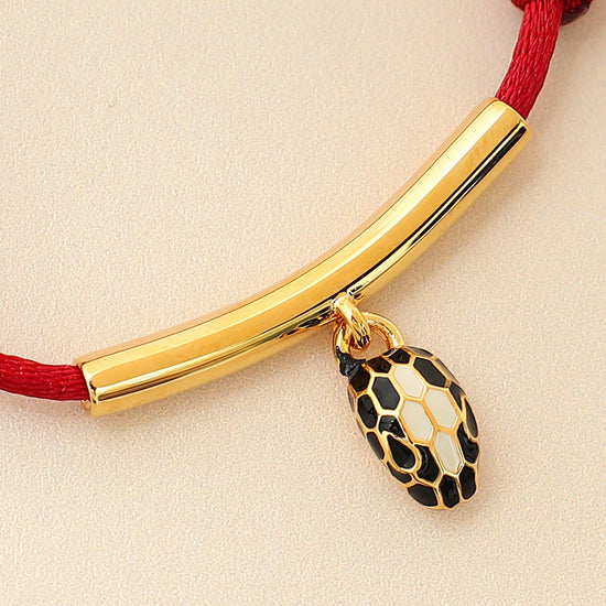 Bvlgari Ruby Red Serpenti Forever Cord Bracelet