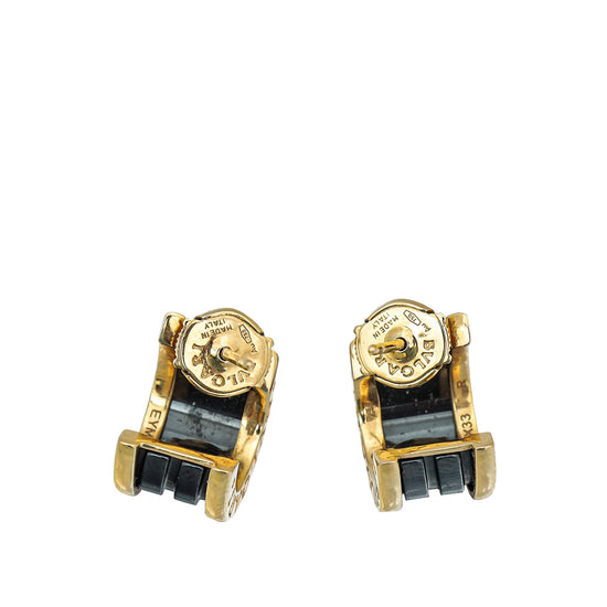 Bvlgari 18K Yellow Gold with Black Ceramic B. Zero1 Earrings
