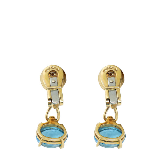 Bvlgari 18K Yellow Gold Diamond, Pearl, Topaz Allegra Earrings