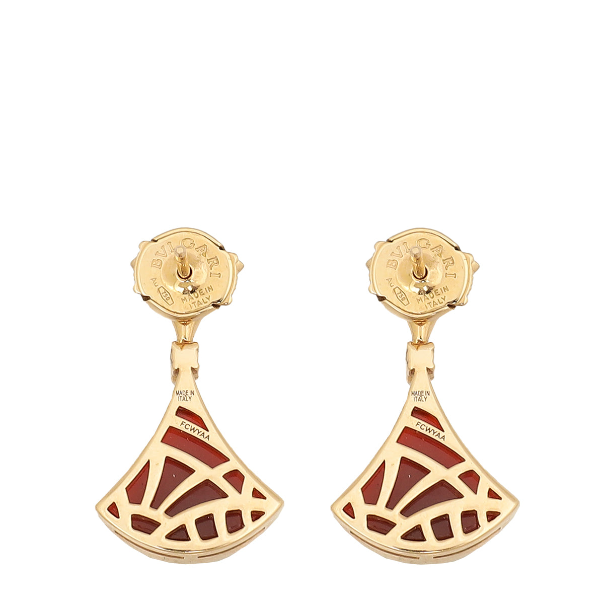 Bvlgari 18K Rose Gold Carnelian Diamond Diva's Dream Earrings-Bvlgari-THE CLOSET